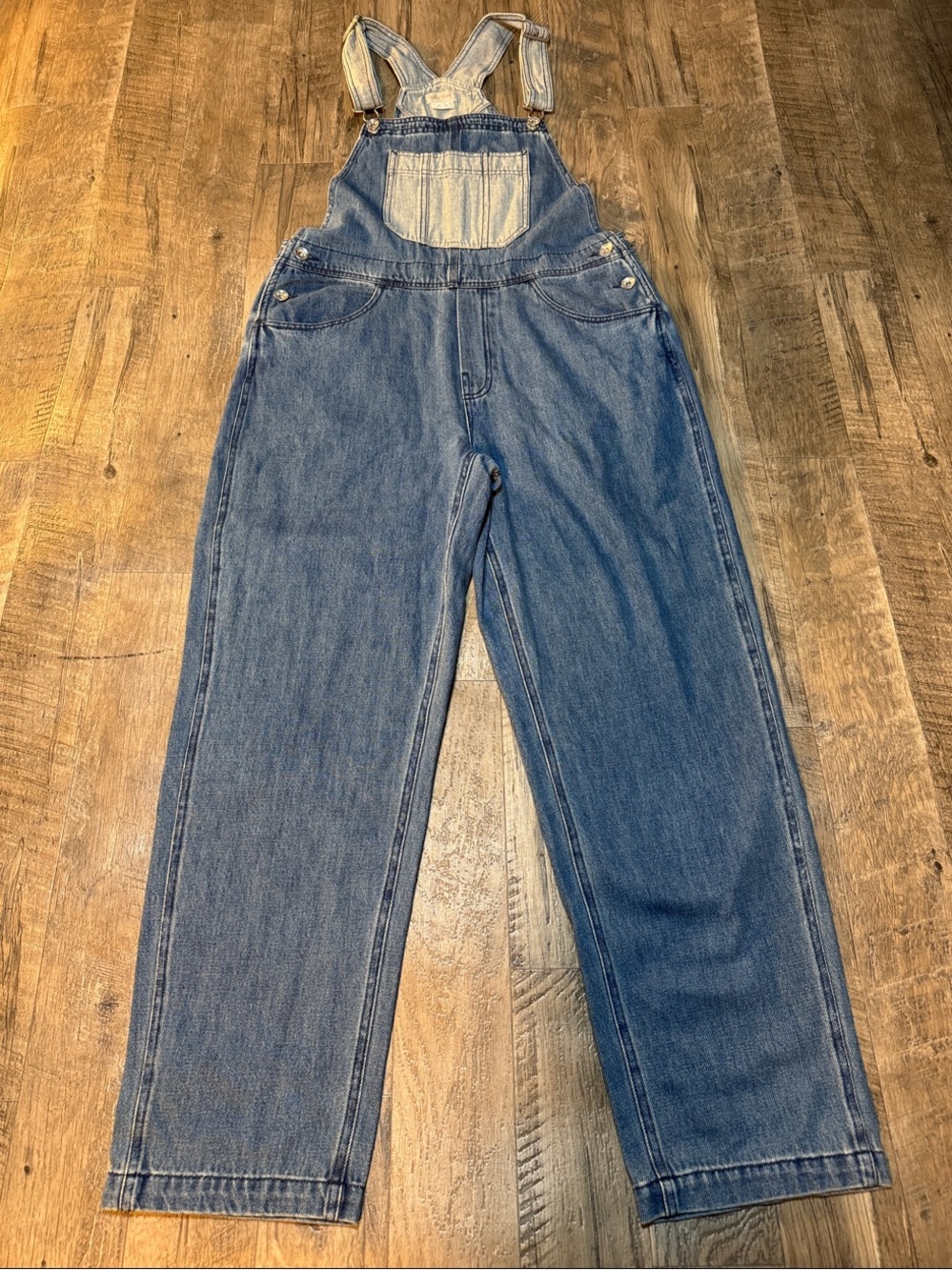 Brixton Women’s Relaxed Blue Denim Overalls - Size L